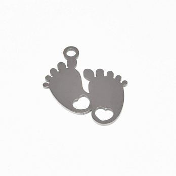 Подвеска из нерж. стали Ножки, 26х21 мм, Темное серебро (STL-059183)