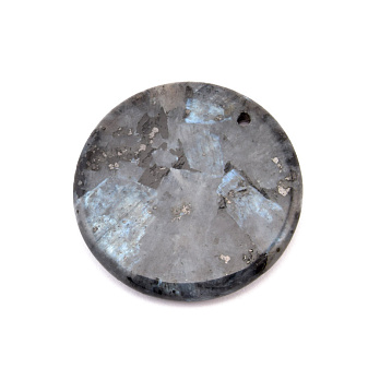 Подвеска Круглая плоская, Натур. камень Ларвикит, 30 мм (POD-058643)