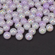 Бусины пластиковые градиентные, Круглые, 6 мм, Сиреневые  (BUS-059564)