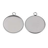 Основа кругла з нерж. сталі, 29х26 мм, 25 мм, Темне срібло (STL-056070)