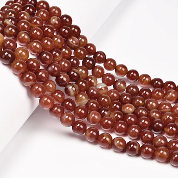 Бусины Агат красный, Натур. камень, 8 мм, Круглые (BUS-053960)
