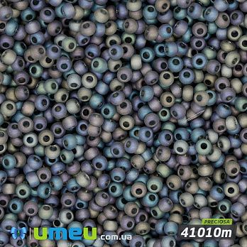Бісер чеський №756m/41010m, Сіро-синій, Матовий райдужний, 10/0 (BIS-043877)