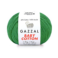 Пряжа Gazzal Baby Cotton №3456, 50 г, 165 м, Зеленая (YAR-062519)
