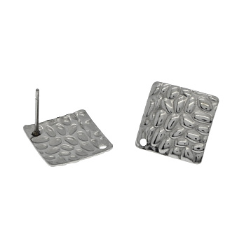 Пусети з нерж. сталі, Ромбики, 19х19х12 мм, Темне срібло (STL-055288)