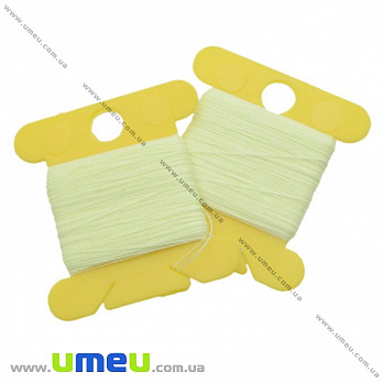 Нить для бисера светящаяся в темноте, Желтая бледная №1201, 30 м (MUL-020535)