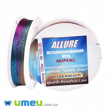 Нить металлизированая Люрекс Allure круглая, Меланж, 100 м (MUL-050841)