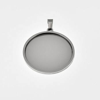 Основа круглая из нерж. стали, 36х33 мм, 30 мм, Темное серебро (STL-059490)