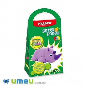 Масса для лепки Paulinda Super Dough Fun4one Носорог (подвижные глаза) (DIF-043537)