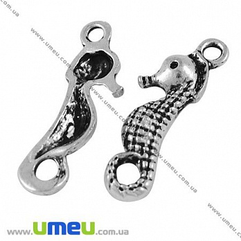 [Архів] Підвіска метал. Морський коник, 22х7 мм, Античне срібло (POD-008004)