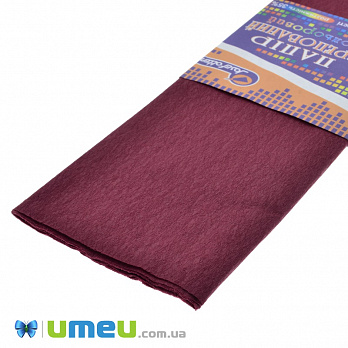 Гофрований папір Китай розтяжність 35%, Бордовий, 0,5х2 м (DIF-038320)