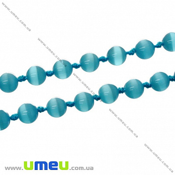 [Архив] Бусина Кошачий глаз, 6 мм, Круглая, Голубая, 1 шт (BUS-002846)