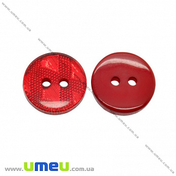 Пуговица пластиковая Круглая, 13 мм, Красная (PUG-016473)