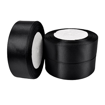 Атласная лента, 30 мм, Черная (LEN-061094)