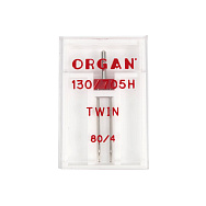 Голка подвійна ORGAN TWIN UNIVERSAL №80/4 для побутових швейних машин, 1 шт (SEW-054952)