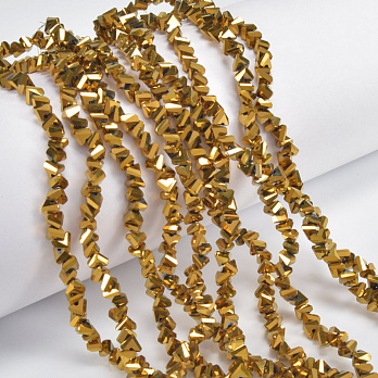 Намистини скляні скол (крихта), 4 мм, Золотисті (BUS-060937)