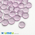 Кабошон скляний, 10 мм, Рожевий (KAB-050690)