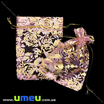 Подарочная упаковка из органзы, 10х12 см, Розовая (UPK-026267)