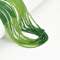 Бусины круглые граненые, 2 мм, Микс салатово-зеленый (BUS-057361)