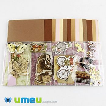 Набір скрапбукінгу для виготовлення 15-ти великих листівок з конвертами (DIF-032717)
