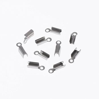 Зажимы для шнура из нержавеющей стали, 8х2,5 мм, Темное серебро (STL-056193)