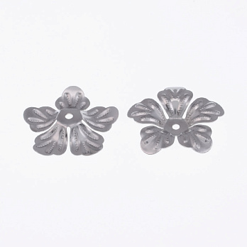 Обіймач з нержавіючої сталі Квіточка, 20х3,5 мм, Темне срібло (STL-055786)