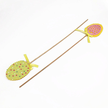 Декоративное изделие из фетра топер "Кружевное яйцо", 7х5 см, Розовый (FLT-057132)