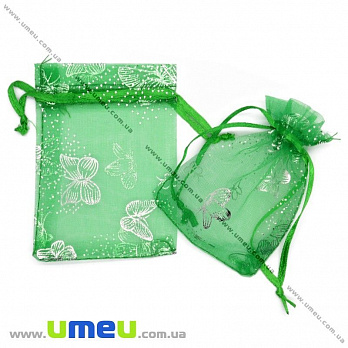 Подарочная упаковка из органзы, 7х9 см, Зеленая, 1 шт (UPK-012353)
