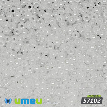 Бисер чешский №539/57102, Белый полупрозрачный жемчужный, Перламутровый, 10/0 (BIS-003867)