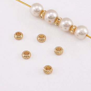 Намистини-розділювачі, 3,8х1,6 мм, Латунь з покриттям 18 kt (BUS-055834)