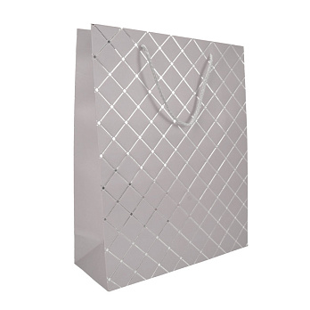 Подарочный пакет Ромбы, 32х26 см, Бежевый (UPK-056802)