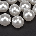 Бусины для сумок ОПТ, Пластиковые, Круглые Жемчуг, 16 мм, Белые (BUS-059599)