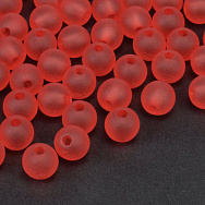 Бусины для сумок ОПТ, Акриловые матовые, Круглые, 8 мм, Красные (BUS-059781)