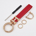 Брелок, 13х3,5 см, Красный, Искусственная кожа, Золото (OSN-058509)