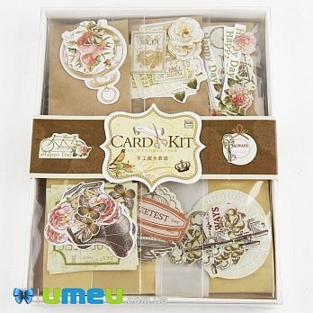 Набір скрапбукінгу для виготовлення 6-ти міні-листівок з конвертами (DIF-032719)