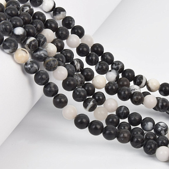 Намистини Яшма зебра, Натур. камінь, 6,5 мм, Круглі (BUS-058038)
