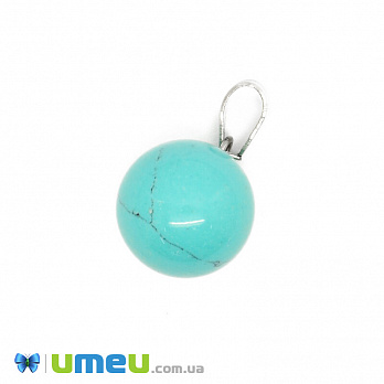 Подвеска Шар из натурального камня, Бирюза (синт.), 25х14 мм (POD-043120)