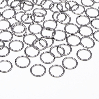 Колечки из нерж. стали, 6 мм, 1 мм, Темное серебро (STL-049197)