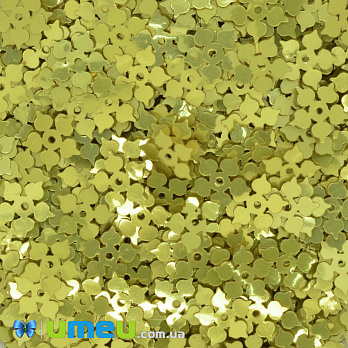 Пайетки Индия снежинка, 9 мм, Желтые (PAI-042009)