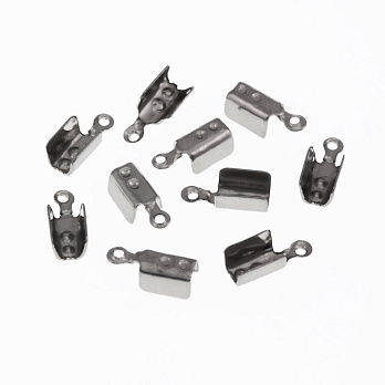 Зажимы для шнура из нержавеющей стали, 10,5х4,5 мм, Темное серебро (STL-056195)