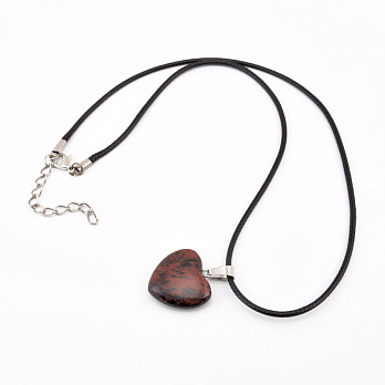 Підвіска на шнурку, Натур. камінь Обсидіан махогоновий (POD-058250)