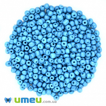 Бісер китайський великий, 6/0, Синій натуральний, 4 мм (BIS-037726)