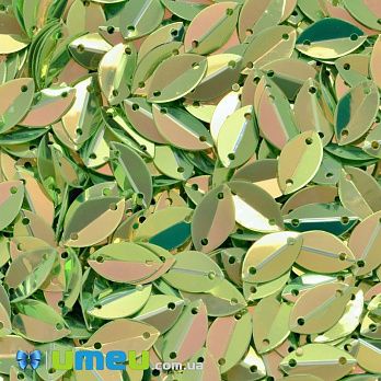 Паєтки Китай Човник, 10х6 мм, Салатові АВ (PAI-037903)