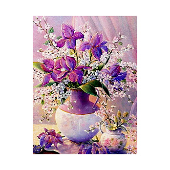 Набір алмазного живопису на підрамнику 30х40 см, Букет з ірисами (SXM-056339)