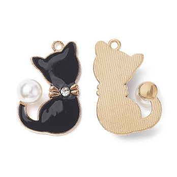 Підвіска метал. Кішечка чорна, 29х19 мм, Золото (POD-053890)