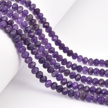 Бусины Аметист, Натур. камень, 6х4 мм, Рондели (BUS-058173)