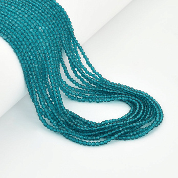 Бусины круглые граненые, 2 мм, Бирюзовые (BUS-057349)