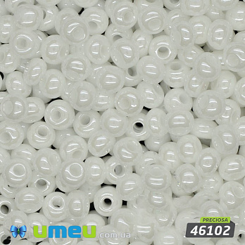 Бісер чеський 6/0, №46102, Білий, Перламутровий (BIS-024364)