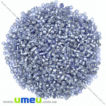 Бісер китайський середній, 8/0, Сіро-синій блискучий, 3 мм (BIS-026150)