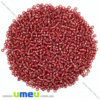 Бісер китайський середній, 8/0, Червоний блискучий, 3 мм (BIS-026158)