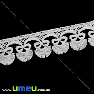Кружево плетеное, 38 мм, Белое (LEN-011836)